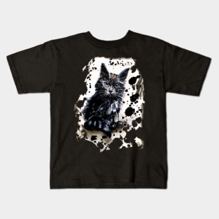 kitten in the dark Kids T-Shirt